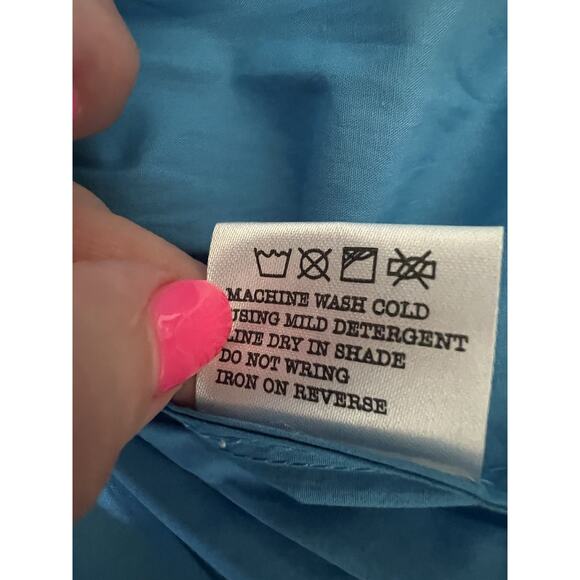 OLIVIA JAMES THE LABEL Chloe Mykonos Blue Ruffle Flounce Hem Dress - Picture 13 of 15